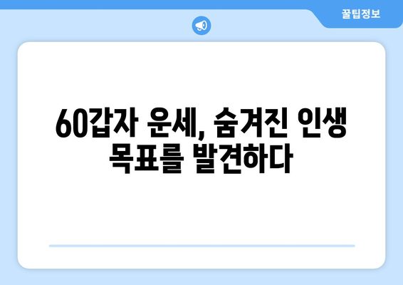 나의 인생 목표, 60갑자로 알아보기 | 60갑자, 인생 목표, 운세, 해석