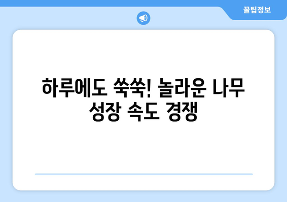 속도 레이싱| 가장 빠르게 자라는 나무 발견! | 나무 성장 속도, 최고 속도 기록, 식물 생장