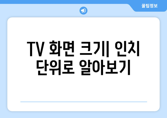 TV 크기, 인치로 정확히 측정하는 방법 | TV 크기, 화면 크기, 인치 단위, 측정 가이드