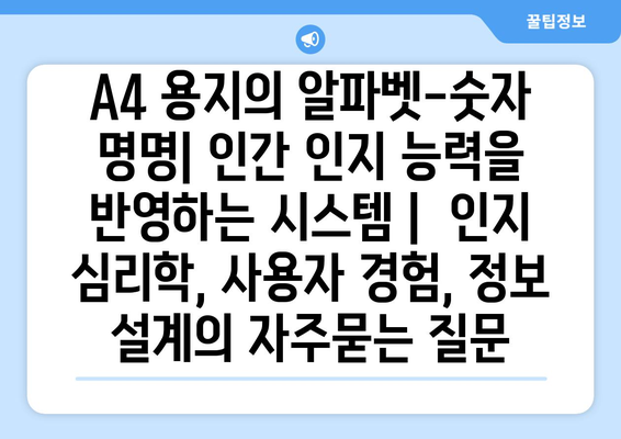 A4 용지의 알파벳-숫자 명명| 인간 인지 능력을 반영하는 시스템 |  인지 심리학, 사용자 경험, 정보 설계