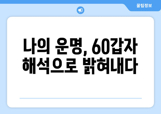 나의 60갑자, 삶의 지혜를 담다 | 60갑자 해석, 나의 운명, 삶의 의미