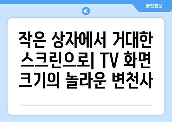 TV 화면 크기의 진화| 인치 단위가 말해주는 이야기 | TV, 화면 크기, 역사, 트렌드, 해상도